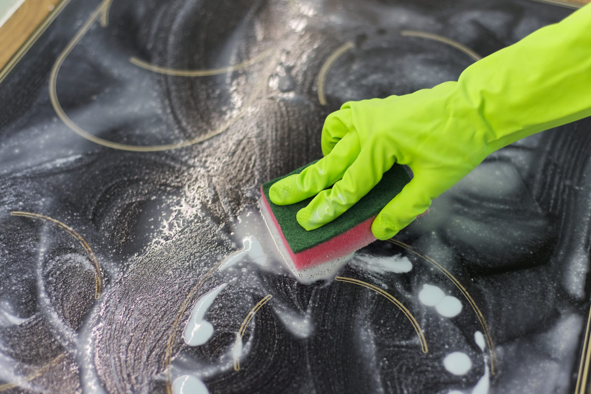 Closeup of hand woman cleaning modern
